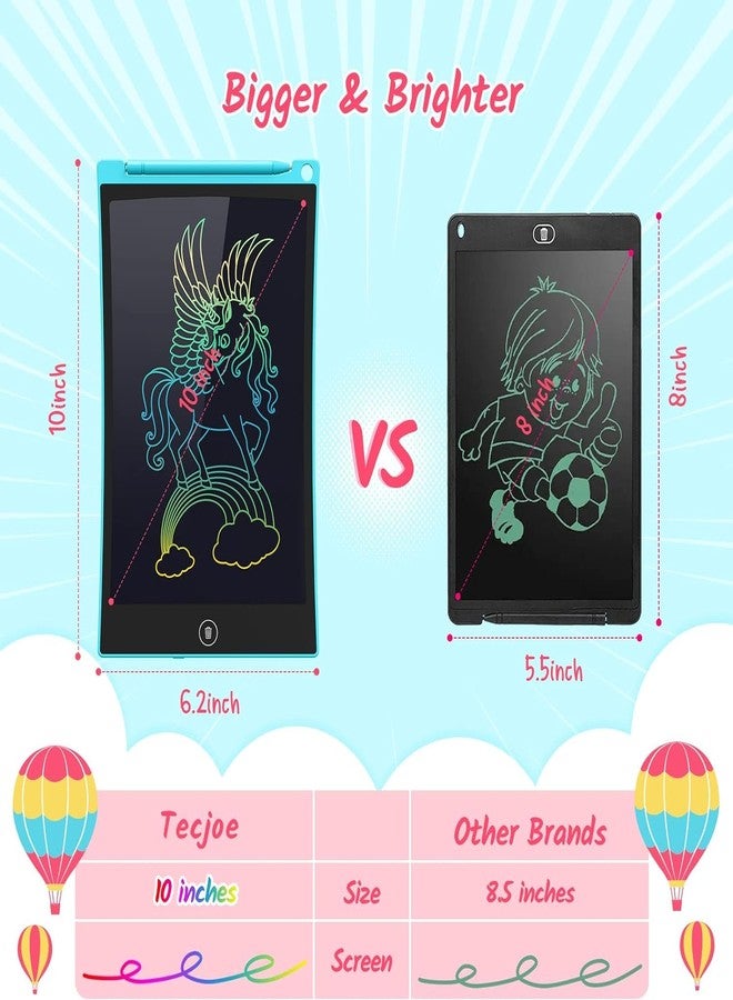 TECJOE 2 Pack LCD Writing Tablet, 10 Inch Colorful Doodle Board Drawing Tablet for Kids, Kids Travel Learning Toys Christmas Birthday Gifts for 3 4 5 6 Year Old Boys and Girls Toddlers - Image 3